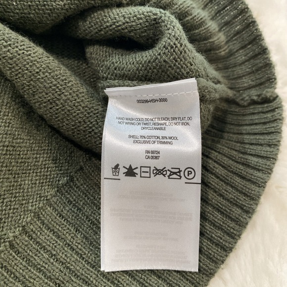 Columbia Mens Mock Neck 1/4 Zip Pullover Sweater, Olive Green, Knit Long Sleeve - Picture 6 of 9